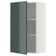 METOD Élément mural + tablettes, blanc/Kallarp gris-vert foncé brillant, 60x100 cm