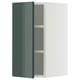 METOD Élément mural + tablettes, blanc/Kallarp gris-vert foncé brillant, 30x60 cm