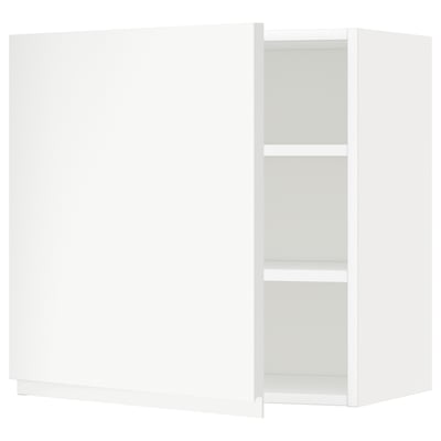 METOD Élément mural + tablettes, blanc/Voxtorp blanc mat, 60x60 cm