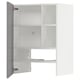 METOD Élt mur pr hotte av tabl/pte, blanc/Bodbyn gris, 60x80 cm
