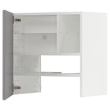 METOD Élt mur pr hotte av tabl/pte, blanc/Bodbyn gris, 60x60 cm