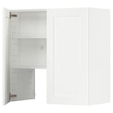 METOD Élt mur pr hotte av tabl/pte, blanc Enköping/blanc effet bois, 80x80 cm