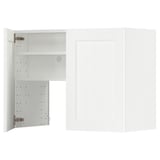 METOD Élt mur pr hotte av tabl/pte, blanc Enköping/blanc effet bois, 80x60 cm