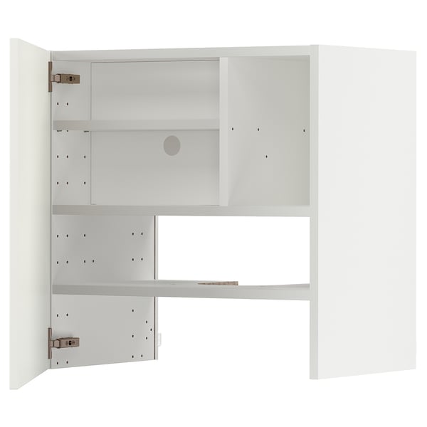 METOD Élt mur pr hotte av tabl/pte, blanc/Havstorp beige, 60x60 cm