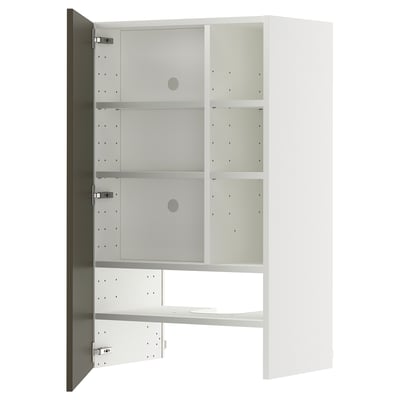 METOD Élt mur pr hotte av tabl/pte, blanc/Havstorp brun-beige, 60x100 cm