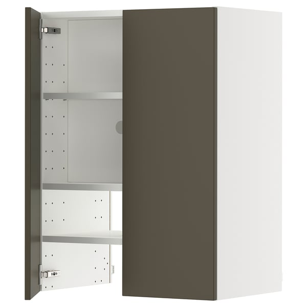 METOD Élt mur pr hotte av tabl/pte, blanc/Havstorp brun-beige, 60x80 cm