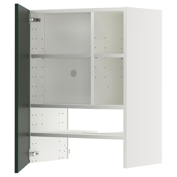 METOD Élt mur pr hotte av tabl/pte, blanc/Havstorp vert profond, 60x80 cm