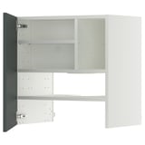 METOD Élt mur pr hotte av tabl/pte, blanc/Kallarp gris-vert foncé brillant, 60x60 cm