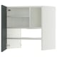 METOD Élt mur pr hotte av tabl/pte, blanc/Kallarp gris-vert foncé brillant, 60x60 cm