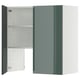 METOD Élt mur pr hotte av tabl/pte, blanc/Kallarp gris-vert foncé brillant, 80x80 cm