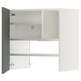METOD Élt mur pr hotte av tabl/pte, blanc/Nickebo gris mat-vert, 60x60 cm