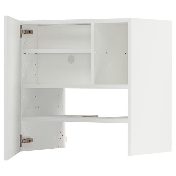 METOD Élt mur pr hotte av tabl/pte, blanc/Stensund blanc, 60x60 cm