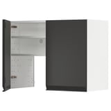 METOD Élt mur pr hotte av tabl/pte, blanc/Upplöv anthracite mat, 80x60 cm