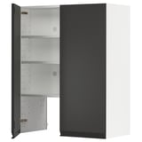 METOD Élt mur pr hotte av tabl/pte, blanc/Upplöv anthracite mat, 80x100 cm