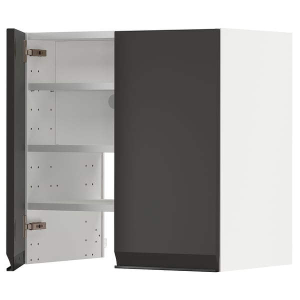 METOD Élt mur pr hotte av tabl/pte, blanc/Upplöv anthracite mat, 60x60 cm