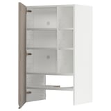 METOD Élt mur pr hotte av tabl/pte, blanc/Upplöv beige foncé mat, 60x100 cm