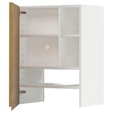 METOD Élt mur pr hotte av tabl/pte, blanc/Voxtorp motif chêne, 60x80 cm