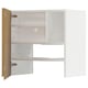 METOD Élt mur pr hotte av tabl/pte, blanc/Voxtorp motif chêne, 60x60 cm