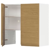METOD Élt mur pr hotte av tabl/pte, blanc/Voxtorp motif chêne, 80x80 cm