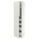 METOD / MAXIMERA Armoire 2 portes/4 tiroirs, blanc/Aspudden gris clair, 60x60x240 cm