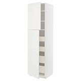 METOD / MAXIMERA Armoire 2 portes/4 tiroirs, blanc/Bodbyn blanc cassé, 60x60x220 cm