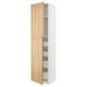 METOD / MAXIMERA Armoire 2 portes/4 tiroirs, blanc/Forsbacka chêne, 60x60x240 cm