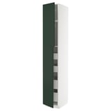 METOD / MAXIMERA Armoire 2 portes/4 tiroirs, blanc/Havstorp vert profond, 40x60x240 cm