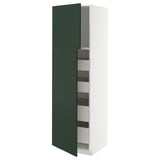 METOD / MAXIMERA Armoire 2 portes/4 tiroirs, blanc/Havstorp vert profond, 60x60x200 cm