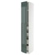METOD / MAXIMERA Armoire 2 portes/4 tiroirs, blanc/Kallarp gris-vert foncé brillant, 40x60x240 cm