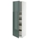 METOD / MAXIMERA Armoire 2 portes/4 tiroirs, blanc/Kallarp gris-vert foncé brillant, 60x60x200 cm
