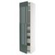 METOD / MAXIMERA Armoire 2 portes/4 tiroirs, blanc/Kallarp gris-vert foncé brillant, 60x60x240 cm
