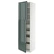 METOD / MAXIMERA Armoire 2 portes/4 tiroirs, blanc/Kallarp gris-vert foncé brillant, 60x60x220 cm