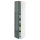 METOD / MAXIMERA Armoire 2 portes/4 tiroirs, blanc/Kallarp gris-vert foncé brillant, 40x60x200 cm