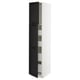 METOD / MAXIMERA Armoire 2 portes/4 tiroirs, blanc/Lerhyttan teinté noir, 40x60x200 cm