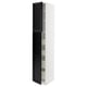 METOD / MAXIMERA Armoire 2 portes/4 tiroirs, blanc/Lerhyttan teinté noir, 40x60x220 cm