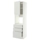 METOD / MAXIMERA Armoire four+porte/3 tiroirs, blanc/Aspudden gris clair, 60x60x220 cm