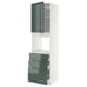 METOD / MAXIMERA Armoire four+porte/3 tiroirs, blanc/Kallarp gris-vert foncé brillant, 60x60x220 cm