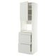 METOD / MAXIMERA Armoire micro-ondes av porte/3 tir, blanc/Aspudden gris clair, 60x60x220 cm