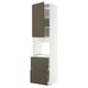 METOD / MAXIMERA Armoire pour four+porte/2 tiroirs, blanc/Havstorp brun-beige, 60x60x240 cm