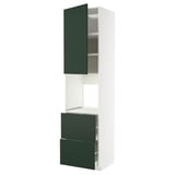 METOD / MAXIMERA Armoire pour four+porte/2 tiroirs, blanc/Havstorp vert profond, 60x60x240 cm