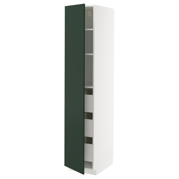 METOD / MAXIMERA Élément armoire avec tiroirs, blanc/Havstorp vert profond, 40x60x200 cm