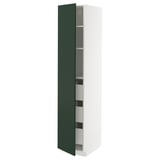 METOD / MAXIMERA Élément armoire avec tiroirs, blanc/Havstorp vert profond, 40x60x200 cm