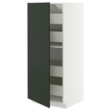 METOD / MAXIMERA Élément armoire avec tiroirs, blanc/Havstorp vert profond, 60x60x140 cm