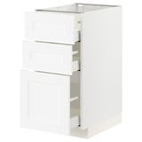 METOD / MAXIMERA Élément bas 3 tiroirs, blanc Enköping/blanc effet bois, 40x60 cm