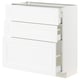 METOD / MAXIMERA Élément bas 3 tiroirs, blanc Enköping/blanc effet bois, 80x37 cm