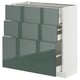 METOD / MAXIMERA Élément bas 3 tiroirs, blanc/Kallarp gris-vert foncé brillant, 80x37 cm