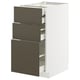 METOD / MAXIMERA Élément bas 3faces/2tir bs+1moy+1ht, blanc/Havstorp brun-beige, 40x60 cm