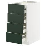 METOD / MAXIMERA Élément bas 4faces/2tir bas+3moy, blanc/Havstorp vert profond, 40x60 cm