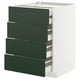 METOD / MAXIMERA Élément bas 4faces/2tir bas+3moy, blanc/Havstorp vert profond, 60x60 cm