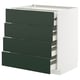 METOD / MAXIMERA Élément bas 4faces/2tir bas+3moy, blanc/Havstorp vert profond, 80x60 cm